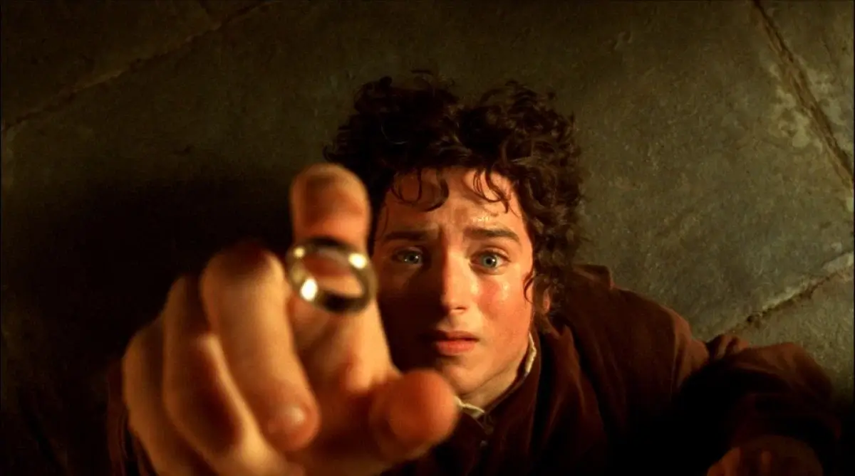 Frodo Baggins wearing the Ring